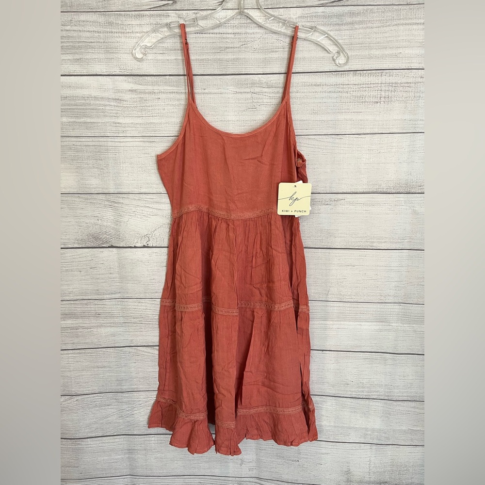 Kiwi + Punch | NWT Women’s Dark Blush Spaghetti Strap Tiered Dress